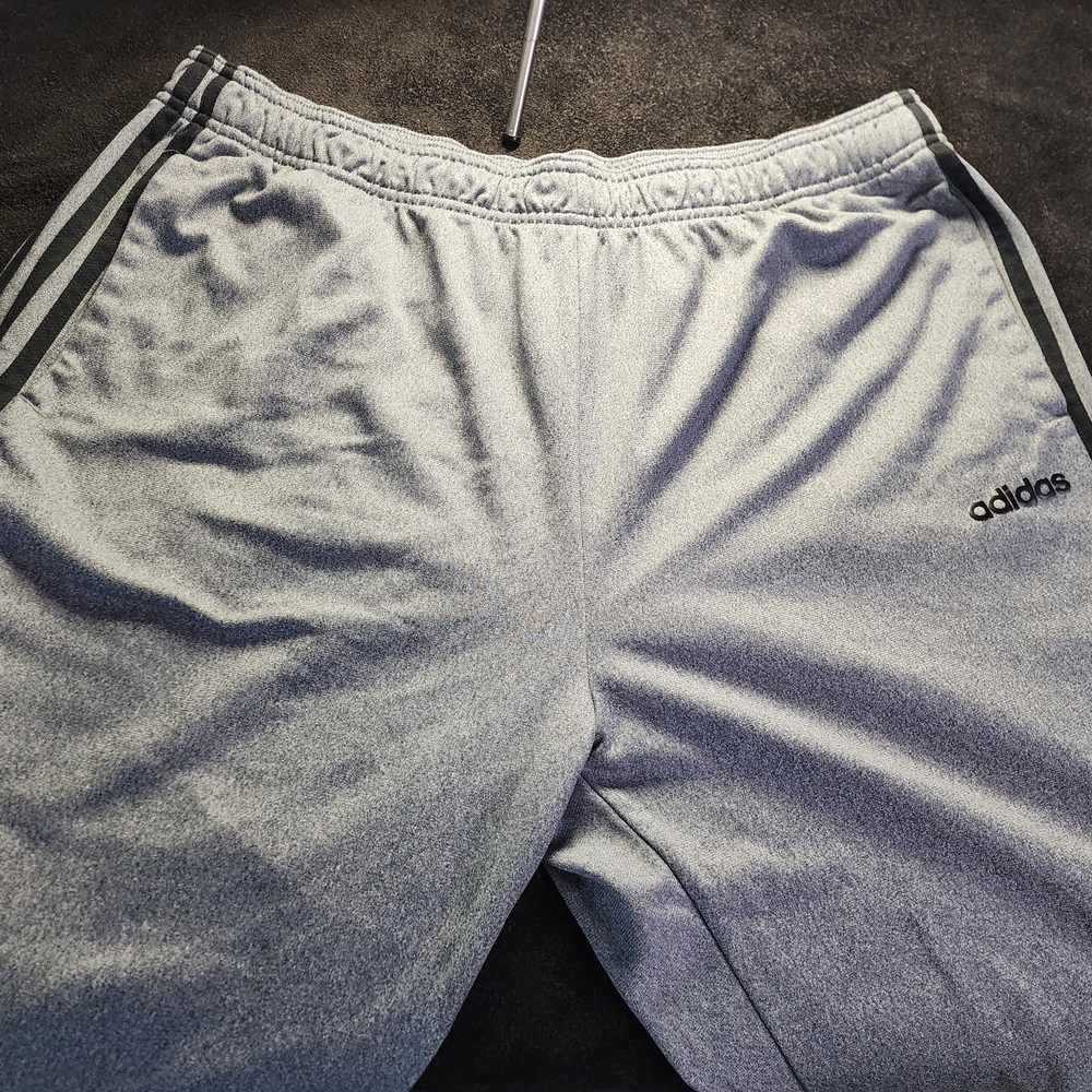 adidas Light Gray Men’s Athletic Joggers with Side Stripes